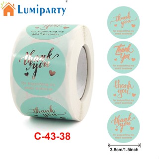 Lumiparty สติกเกอร์ทรงกลม ลาย Thank You ขนาดเล็ก สําหรับติดตกแต่งธุรกิจ 500 แผ่น ต่อม้วน