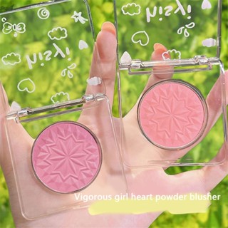 Qccuot HISYI Monochrome Blush Palette Silky Soft Waterproof Cheek Rouge สำหรับโครงหน้าธรรมชาติและดูสดใส 1 ชิ้นมี 4 สีให้เลือก