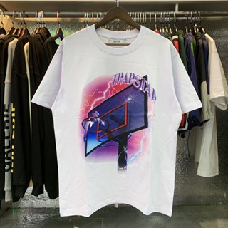 เสื้อยืดแขนสั้น ผ้าฝ้าย พิมพ์ลาย Niche brand Trapstar London basketball hoop HD สําหรับผู้ชาย