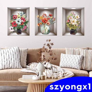 [Szyongx1] สติกเกอร์ติดผนัง ลายพืช 3D DIY สําหรับตกแต่งห้องครัว ห้องนั่งเล่น