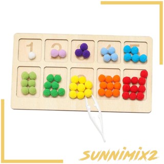 [Sunnimix2] เกมกระดานไม้ นับจํานวน จับคู่ กิจกรรมก่อนวัยเรียน พัฒนาการ สําหรับเด็ก 3 ปีขึ้นไป