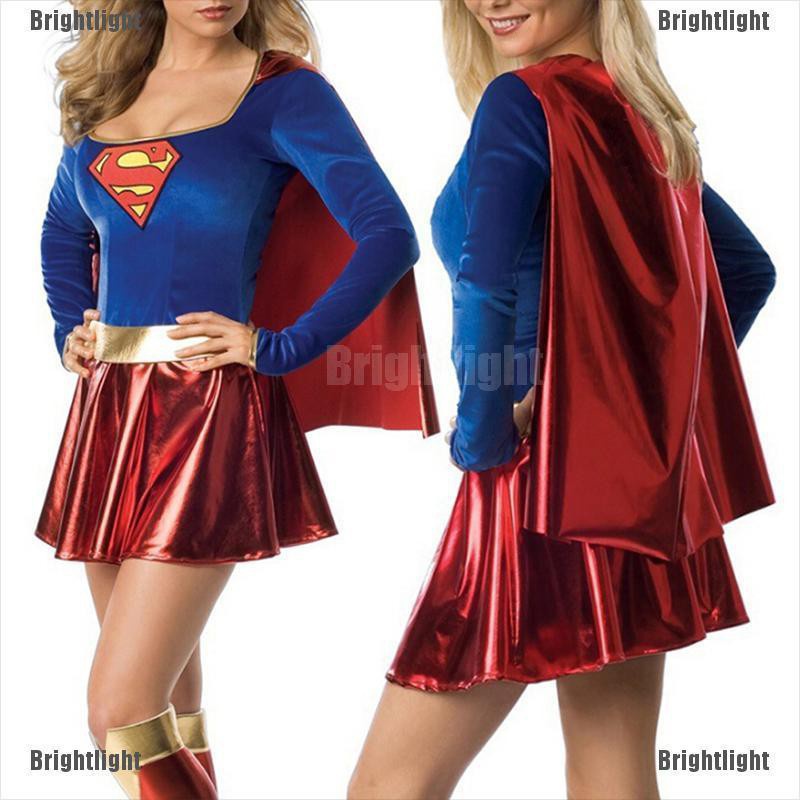 [Bright] SEXY Wonder Woman Super Girl คอสเพลย์ชุดแฟนซีปาร์ตี้ฮาโลวีนเครื่องแต่งกาย [LIGHT]
