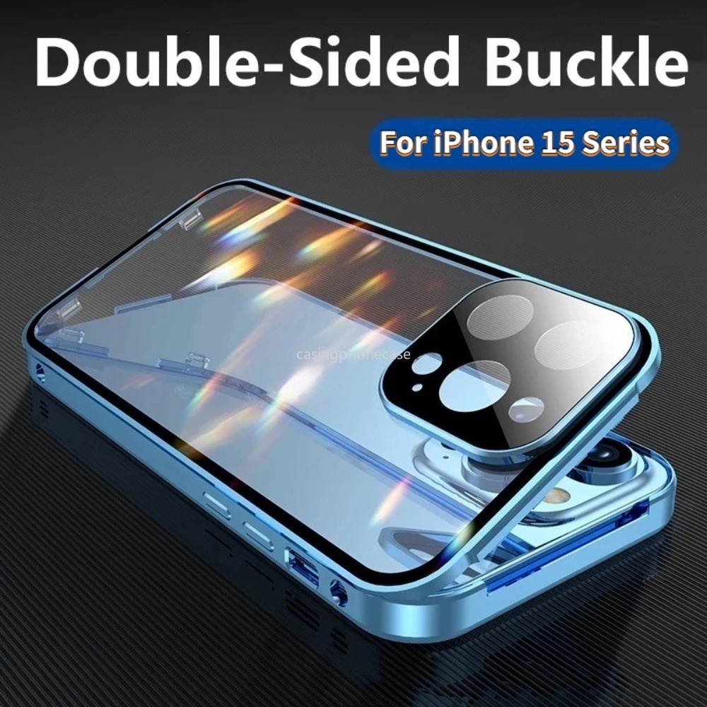 เคสโทรศัพท์มือถือแบบแก้วแข็ง กันกระแทก สองด้าน สําหรับ iPhone 15 Pro Max Plus ProMax 15ProMax 15Plus iPhone15 2023