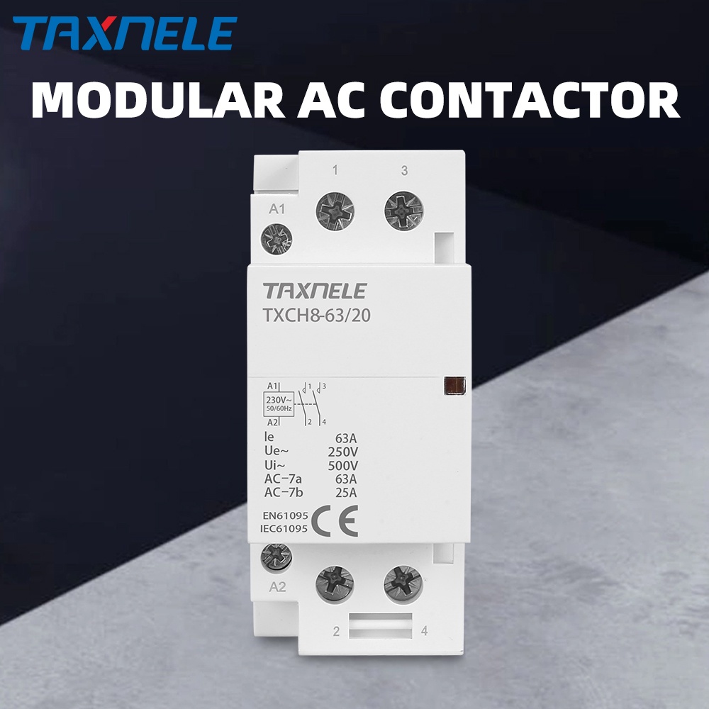 Taxnele 32A 63A 2P 220V/230V 50/60HZ Din rail ในครัวเรือน ac Modular คอนแทคเตอร์ 2NO 2NC 1NO1NC