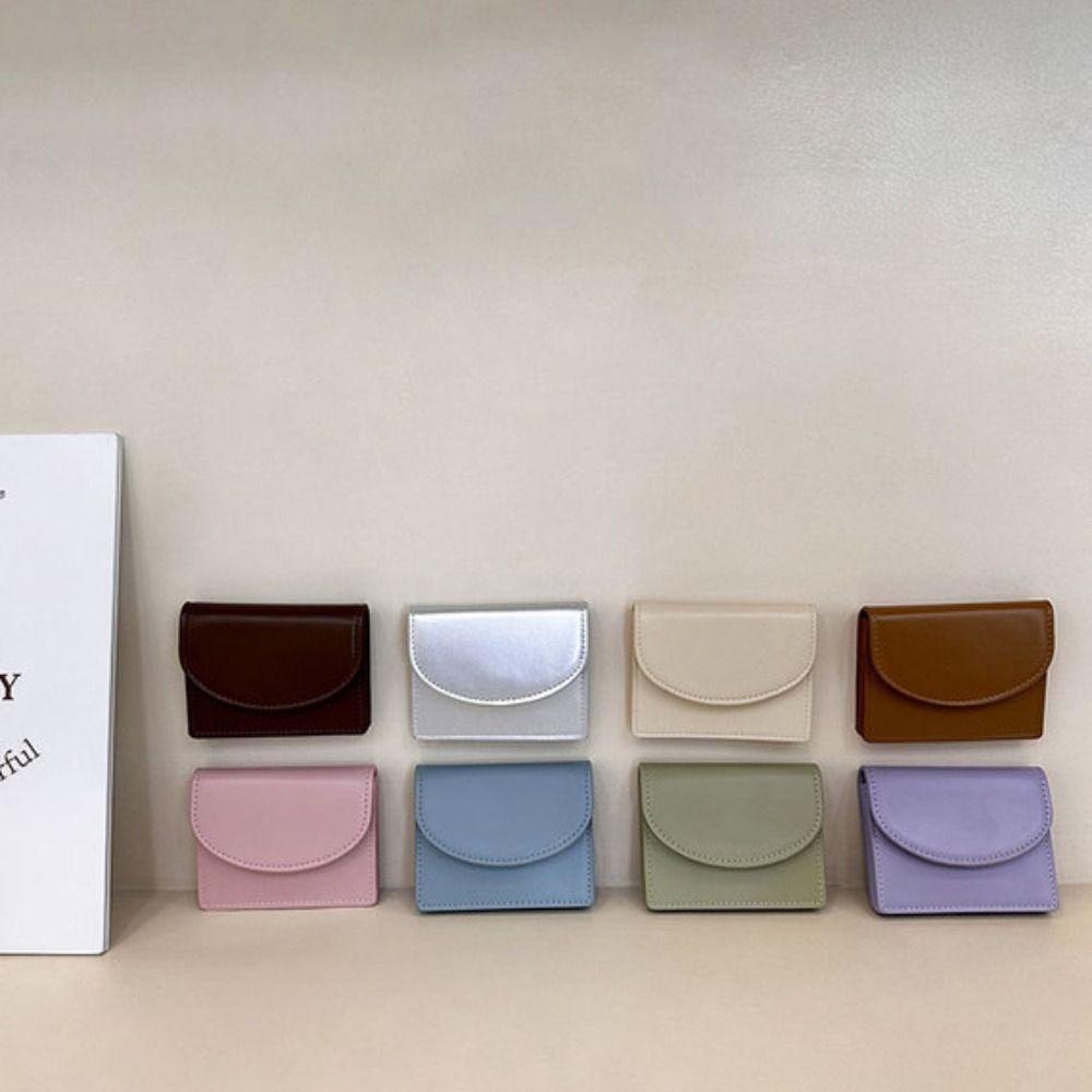 กระเป๋าใส่เหรียญ APPEAR, กระเป๋าสตางค์ผู้หญิงหนัง PU ขนาดเล็ก, กระเป๋าใส่บัตรสี Dopamine แบบพกพาความจุขนาดใหญ่หญิง