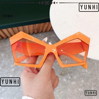 Yunhi แว่นตากันแดด UV400 ทรงตาแมว ไล่โทนสี ขนาดใหญ่ สําหรับผู้หญิง และผู้ชาย