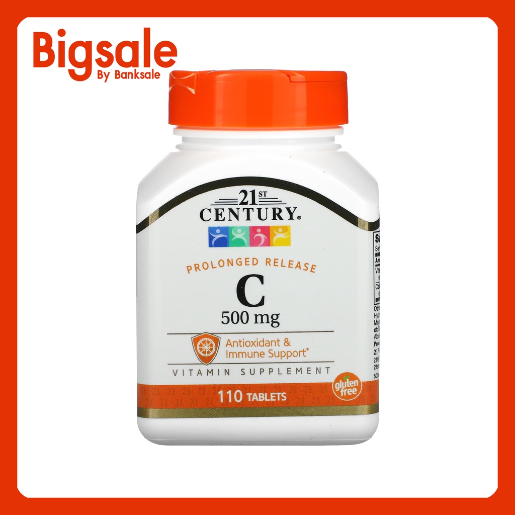 21st Century, Vitamin C, Prolonged Release, 500 mg, 110 Tablets  ( + สูตรออกฤทธิ์นาน  + )