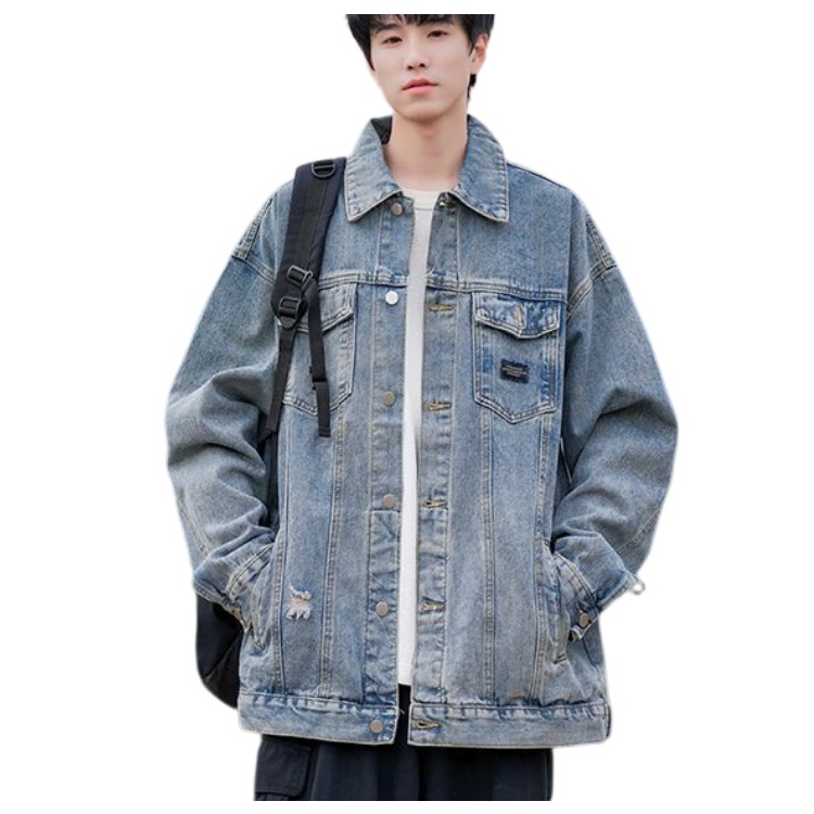 MR-DEER เสื้อเเจ็คเก็ตยีนส์ผู้ชาย ทรงโอเวอร์ไซค์ รุ่น M8880
