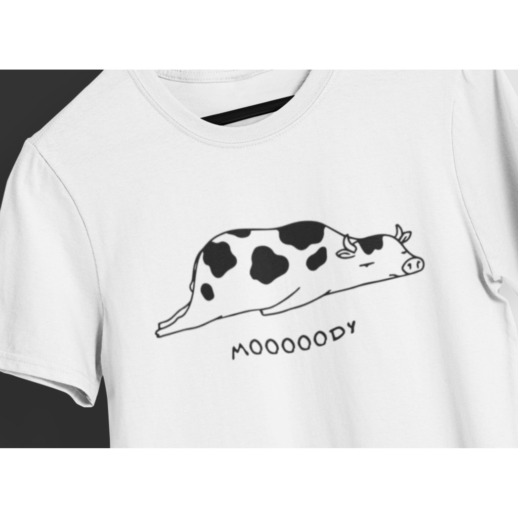 [READY STOCK] SPIRIT ANIMAL | COW TSHIRT | MOOOOODY | 100% COTTON | UNISEX | CUTE FUNNY TSHIRT