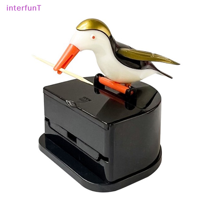 [InterfunT] กล่องเก็บไม้จิ้มฟันอัตโนมัติ รูปนกฮัมมิ่งเบิร์ด คุณภาพสูง [ใหม่]