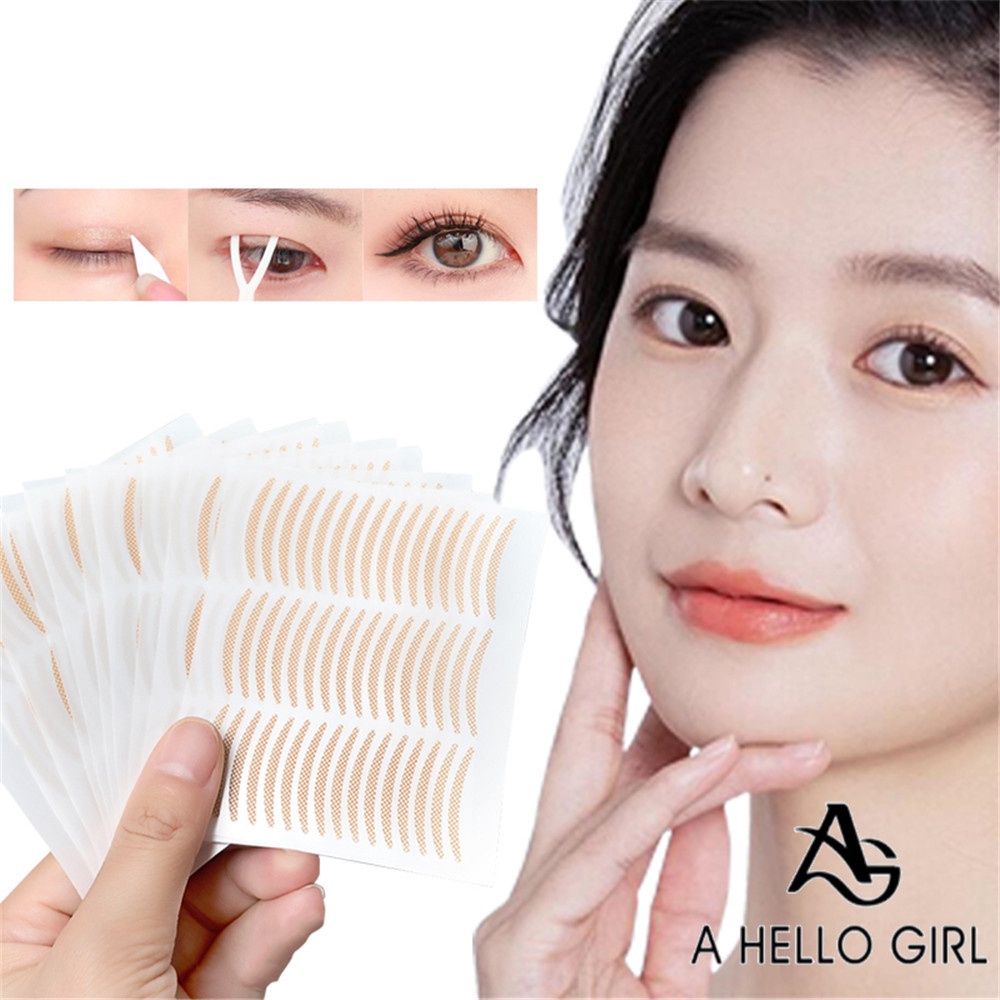 A HELLO GIRL 40 ชิ้น / เซต แผ่นปิดตาสองชั้น มะกอก ที่มองไม่เห็น ความงาม ธรรมชาติ ตาข่าย แถบไฟเบอร์ ครีมจัดแต่งทรงผม ลูกไม้ ไร้รอยต่อ
