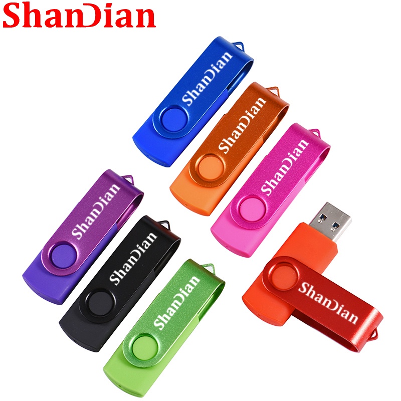 Shandian ส่วนบุคคล USB 2.0 แฟลชไดรฟ์โลหะที่มีสีสันไดรฟ์ปากกาฟรีโลโก้ที่กําหนดเอง Pendrive ขายส่ง USB Stick 4GB/8GB/16GB/32GB/64GB