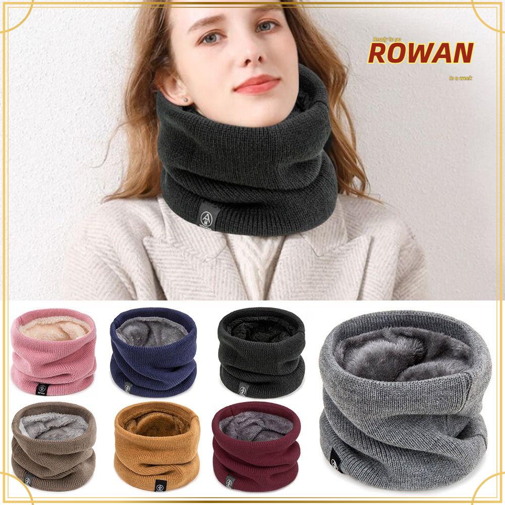 Rowans ผ้าพันคอ แบบหนา สีพื้น ให้ความอบอุ่น ป้องกันคอ แฟชั่นฤดูหนาว