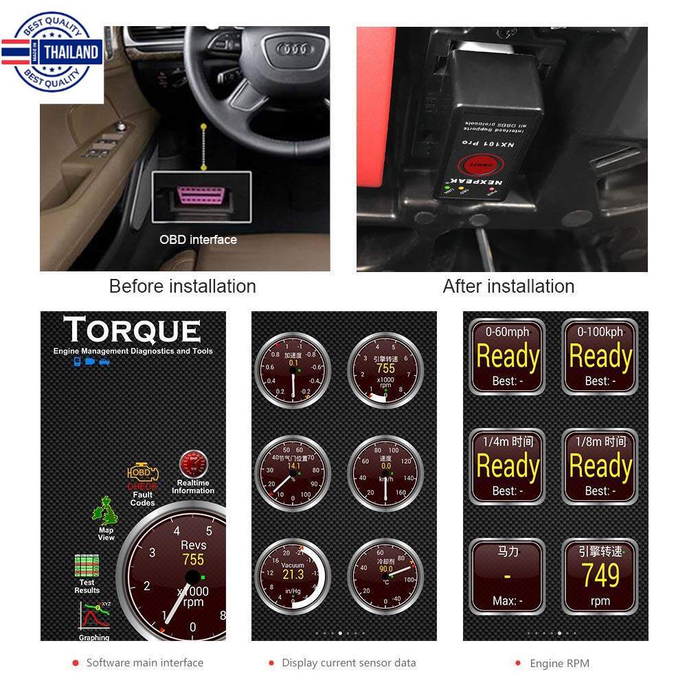 OBD2 NEXPEAK NX101 Pro ELM327 V1.5 Bluetooth OBD2 with Microchip Pic18F25K80 Original by ManiStore