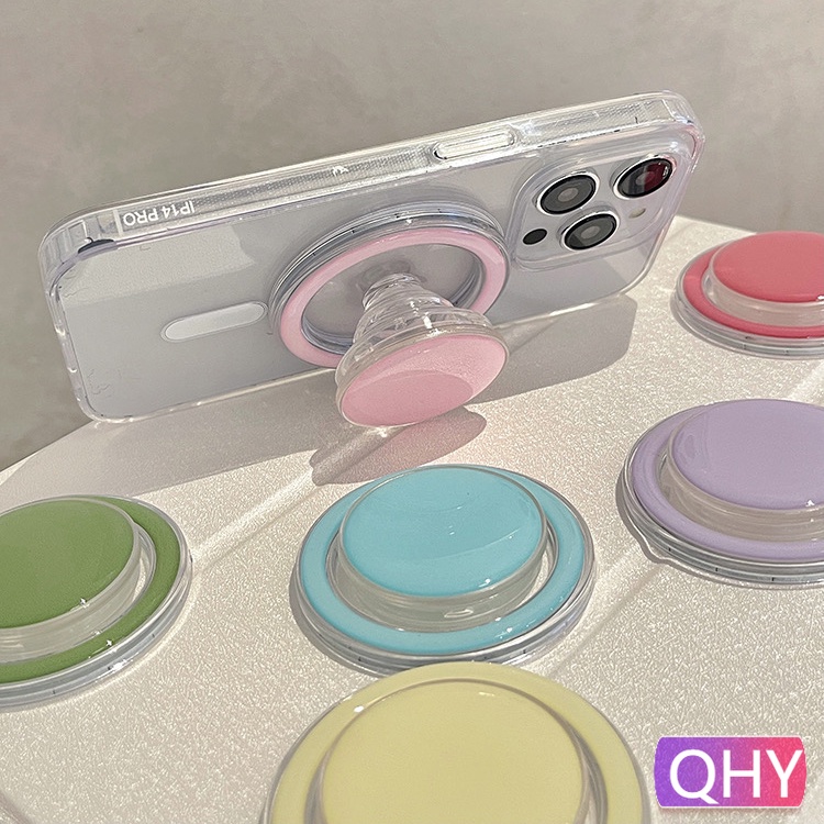 Qhy - ตัวยึดถุงลมนิรภัย แบบแม่เหล็ก หลายรูปแบบ สีพื้น ที่วางสมาร์ทโฟน ที่วางสมาร์ทโฟน น่ารัก สามารถยืนคลิปได้
