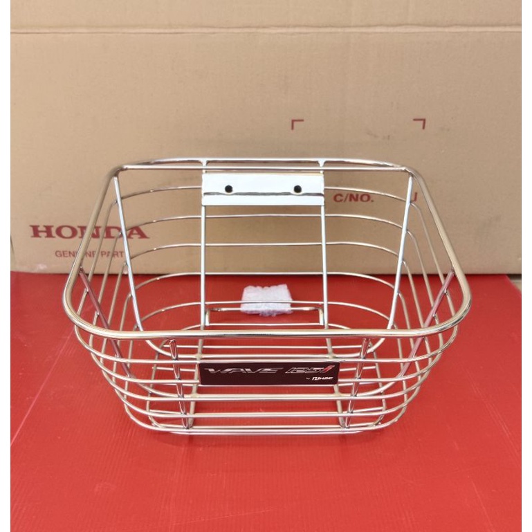 APK73/THK3FANตะกร้าหน้าสแตลเลสแท้HONDA WAVE125Iรุ่นไฟหน้าLED 2018-2023,ตะกร้า1ใบไม่รวมขายึด