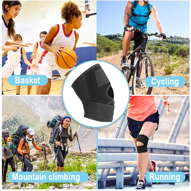 สายรัดหัวเข่า แบบปรับได้ ระบายอากาศได้ดี สําหรับเล่นกีฬา บรรเทาอาการบาดเจ็บที่ข้ออักเสบ - รูปที่ 6