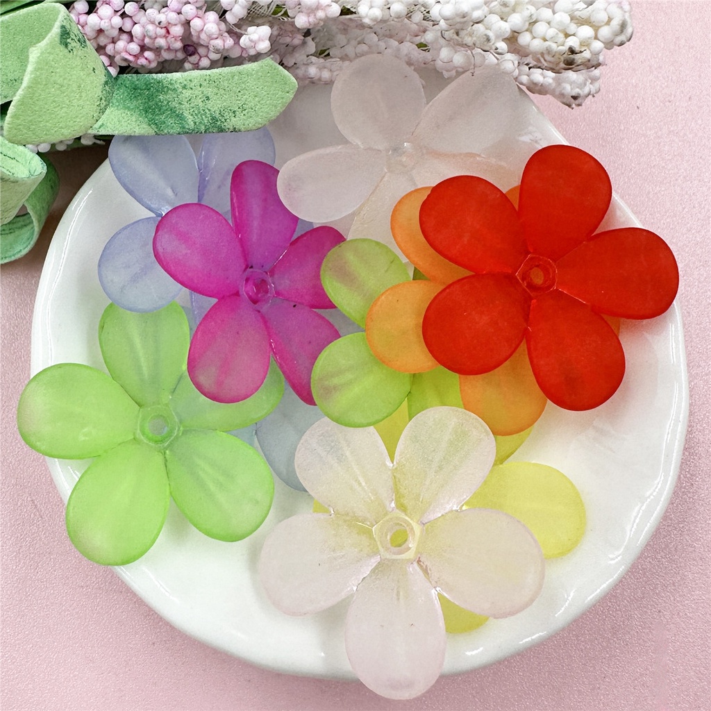 กลีบดอกไม้ กึ่งใส 28.5 มม. 5 กลีบ แฮนด์เมด DIY สําหรับทําเครื่องประดับ ต่างหู ผม 10 ชิ้น ราคา ถูกที่สุด ดีลบีเคเค แกลเลอรีภาพที่ 8