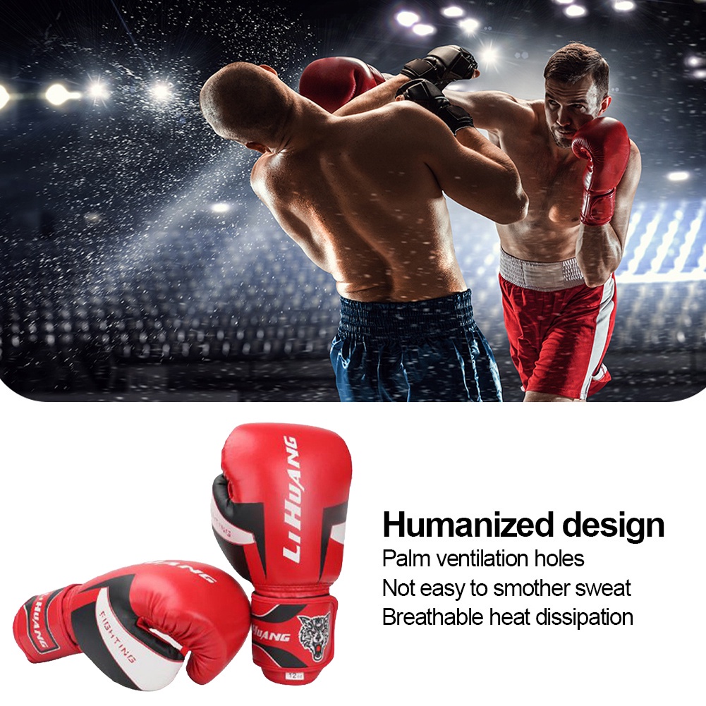 【มี 6oz, 8oz, 10oz, 12oz ให้เลือก】นวมชกมวยมืออาชีพ นวมชกมวย นวมชกมวยผู้ใหญ่  Kick Boxing Glove นวมมวยไทย มันใช้งานได้จริ - รูปที่ 4