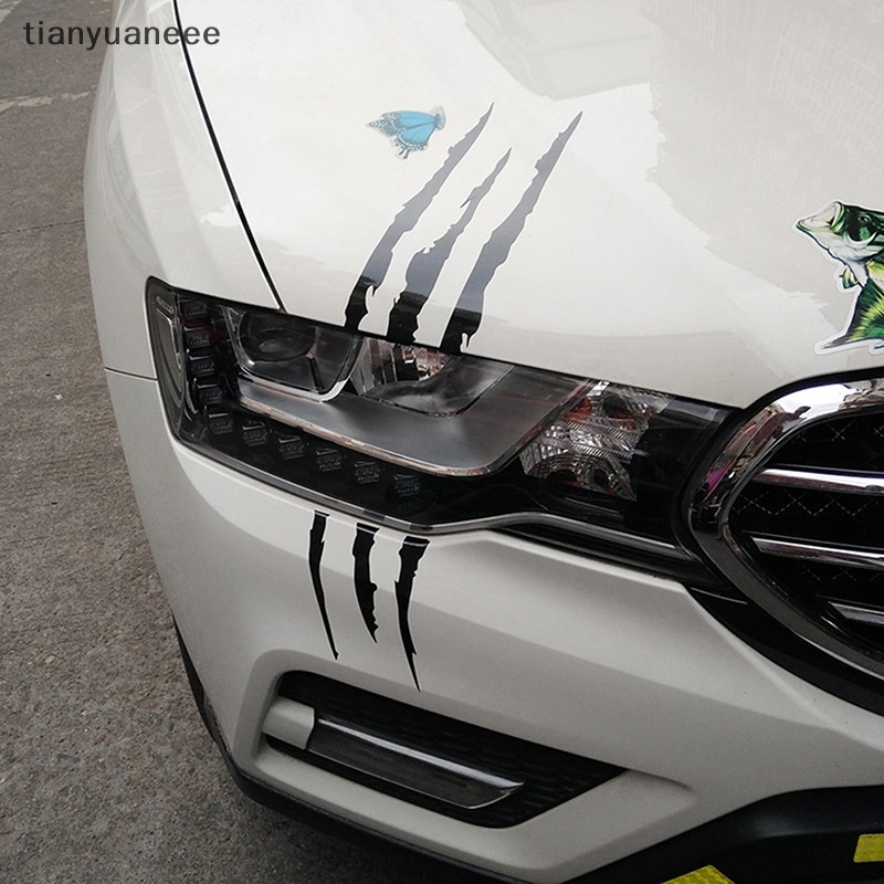 Tianyuaneee ไฟหน้ารถส่วนบุคคลสติกเกอร์ Monster Claw Stripe Marks ไฟหน้า Decal สติกเกอร์รถ Auto Acces