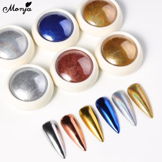 Monja แปรงฟองน้ําเมทัลลิกโครเมี่ยม 7 สี สําหรับตกแต่งเล็บ DI…