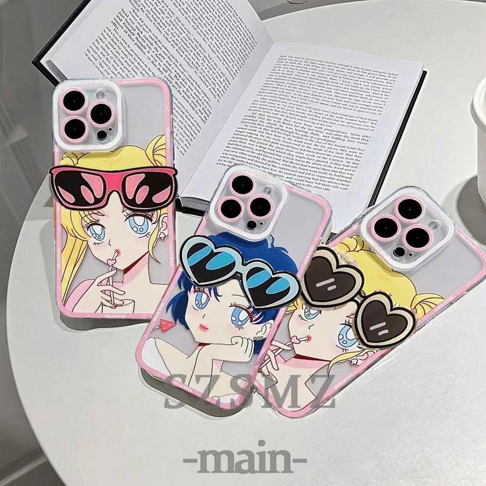HL| เคส สำหรับ Realme XT X2 8i 8 9 10 Pro Plus C1 C30 C30S C31 C33 C53 C55 Narzo 50 50i Prime Soft Clear Anime Sailor Moon Mercury พร้อมที่วางแว่นกันแดด