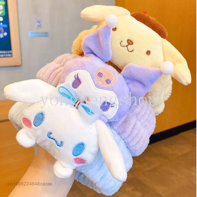 ที่คาดผม ผ้ากํามะหยี่ขนนิ่ม กันลื่น ลายการ์ตูน Sanrio Kuromi Melody Cinnamoroll น่ารัก เครื่องประดับ สําหรับผู้หญิง