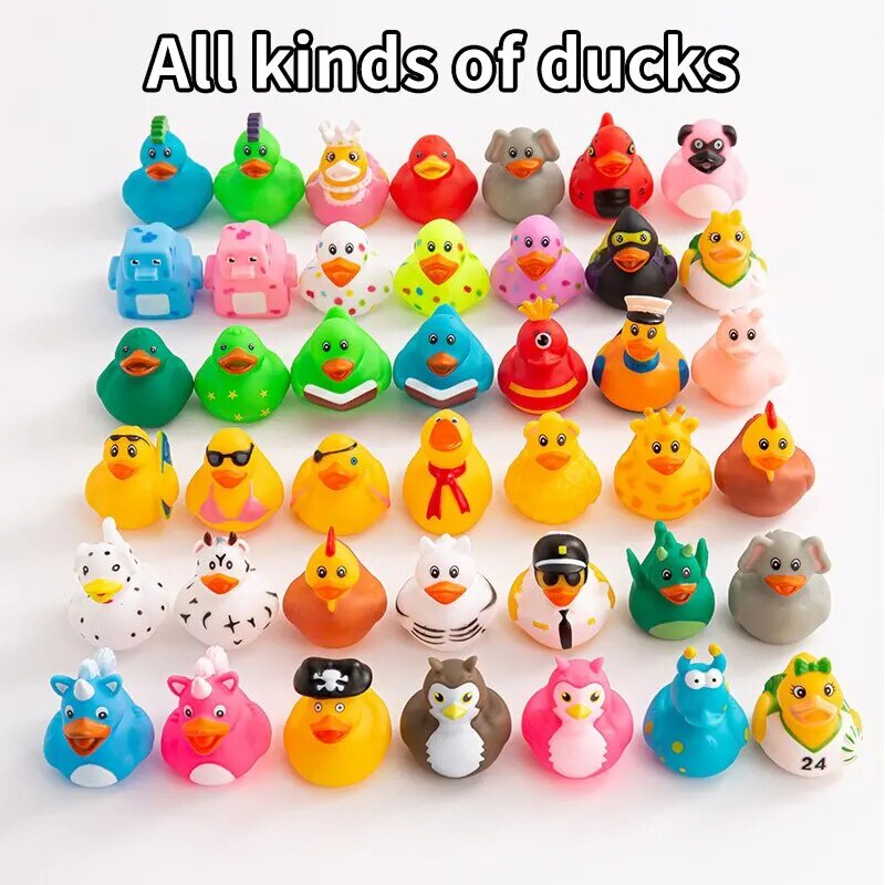 25pcs Rubber Duck Kids Playing Teal Duck Bath Toys Doll Duck Decoration Floating Toys 6cm