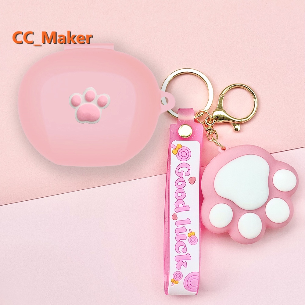 For EDIFIER NeoBuds Pro Case Cute Cat Paw Keychain Pendant EDIFIER TWS NB2 Pro Silicone Soft Case Cartoon Toast Bread NeoBuds S Shockproof Case EDIFIER TWS NB2 Protective Cover