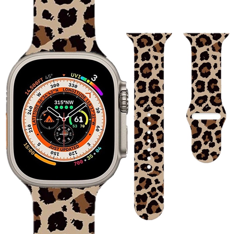 Soft Leopard พิมพ์ซิลิโคนสําหรับ A-pple นาฬิกา 44 มม.42 มม.40 มม.45 มม.49 มม.38 มม.41 มม.แฟชั่นนาฬิก