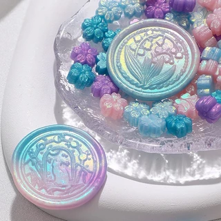 90 ชิ้น / ถุงขี้ผึ้งปิดผนึกแสตมป์สีไฟแสตมป์เม็ดขี้ผึ้งมุกซองจดหมายเชิญงานแต่งงานสมุดภาพ DIY