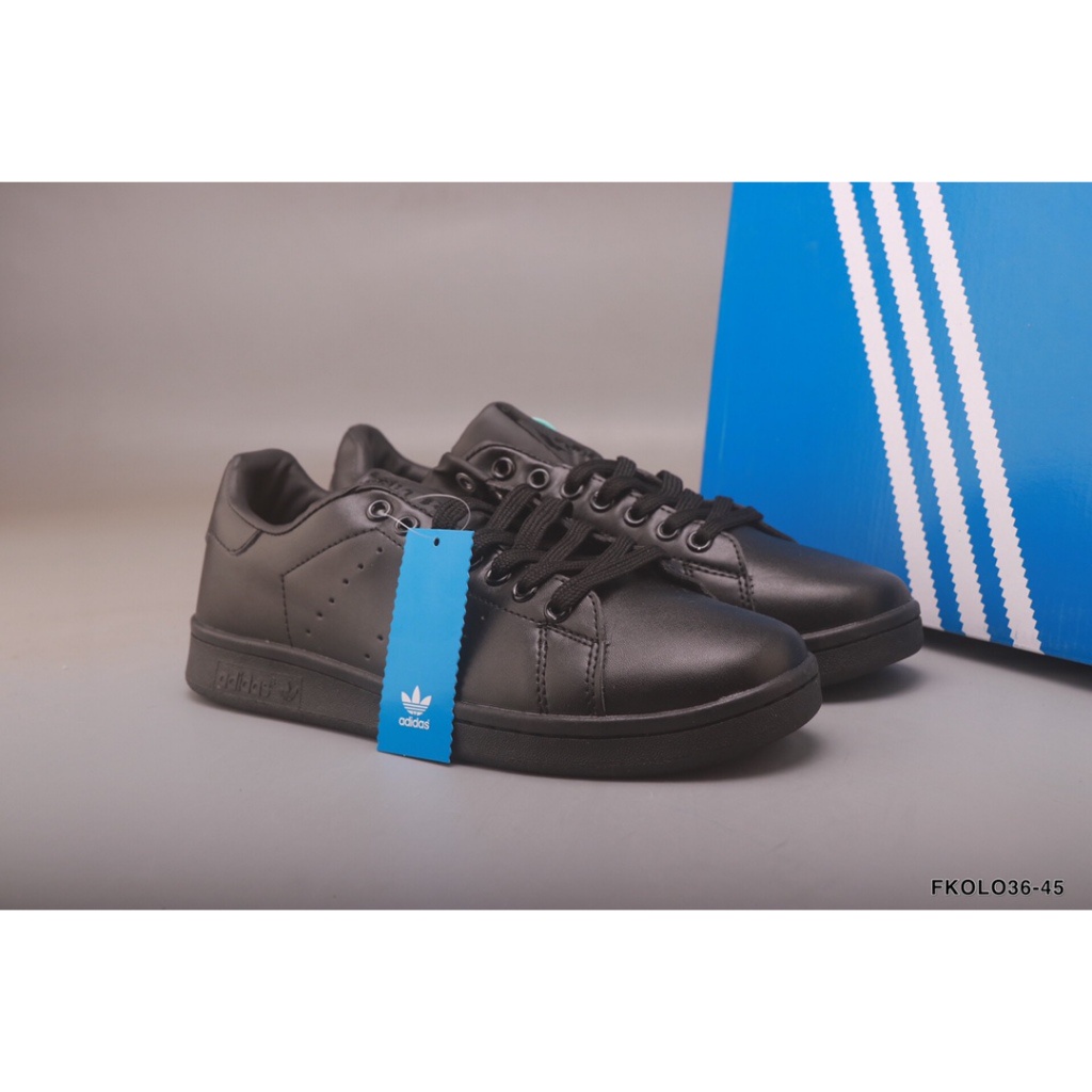 Genuine new Adidas Adifom Stan Smith White Grey Black EU36-46 แฟชั่นวินเทจต่ำด้านบนลื่นกีฬาลำลองรองเท้าวิ่งแบนfree shipp