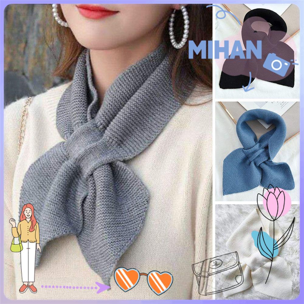 Mh ผ้าพันคอ ไขว้ ถัก คอเต่า ที่ถอดออกได้ ฤดูหนาว กันลม อบอุ่น ลําลอง คออุ่น ผู้หญิง