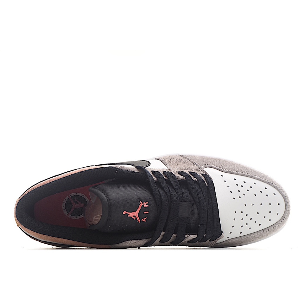 Nike Authentic Air Jordan AJ1 Lowสีน้ำตาลเทารองเท้าผ้าใบ   ผู้ชาย ผู้หญิง รองเท้าบาสเกตบอลคลาสสิกวัฒนธรรมวินเทจลำลองต่ำD