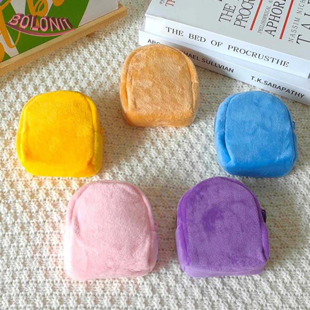 Bo กระเป๋าใส่เหรียญ พวงกุญแจ ตุ๊กตาการ์ตูน ขนาดเล็ก แบบพกพา สีสันสดใส สีแคนดี้ สําหรับกระเป๋านักเรียน กระเป๋าเป้สะพายหลัง