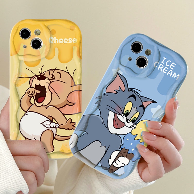 เคสโทรศัพท์มือถือ กันกระแทก ลายการ์ตูน Tom and Jerry น่ารัก สีขาว สําหรับ Samsung Galaxy A02 A02S A03 A04 A04S A05 A05S A10 A10S A11 A12 A13 A14 M02 M02S M10 M11
