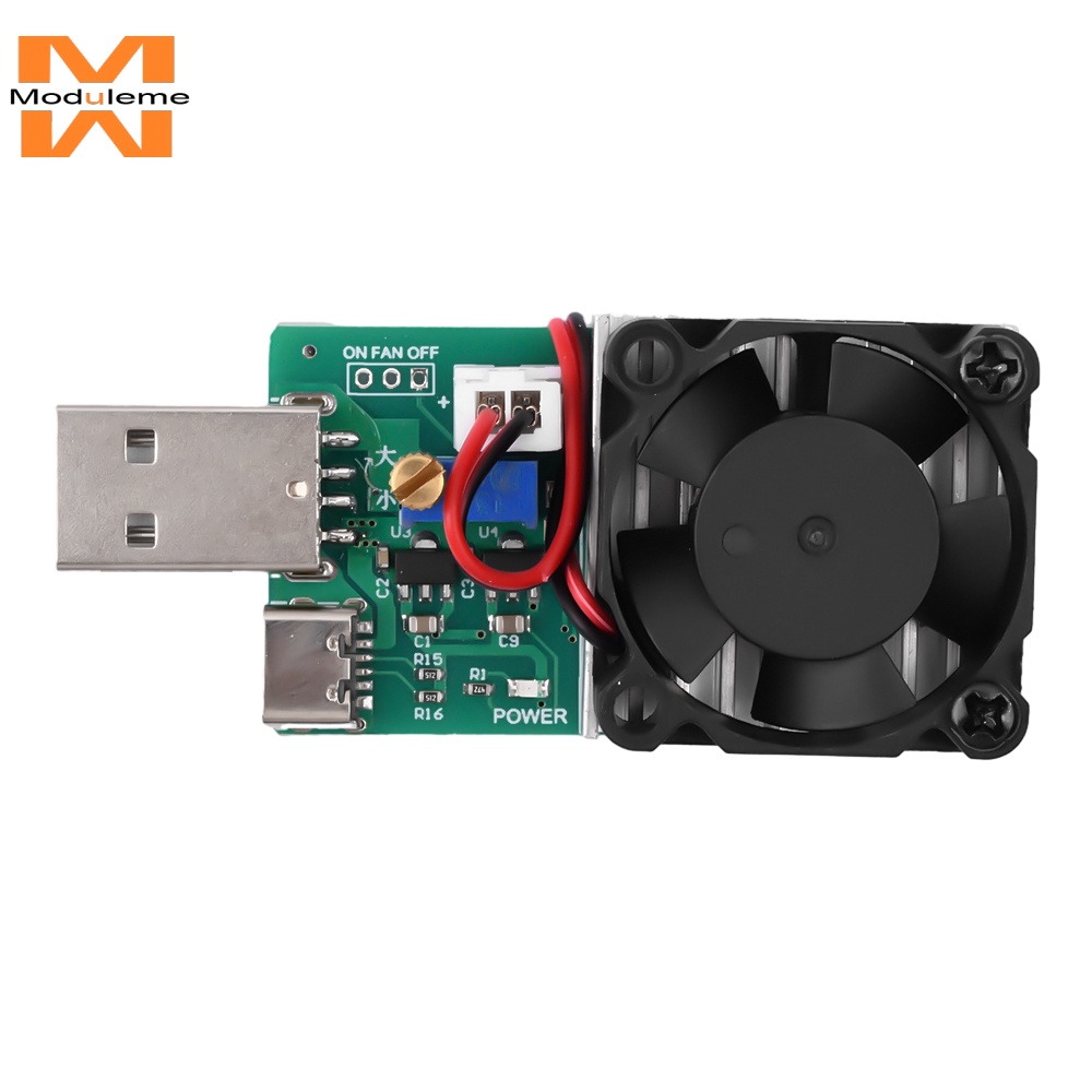โมดูลทดสอบโหลดอิเล็กทรอนิกส์ USB 22.5W USB และ Type C อินเตอร์เฟซ ปรับได้ พร้อมพัดลมระบายความร้อน