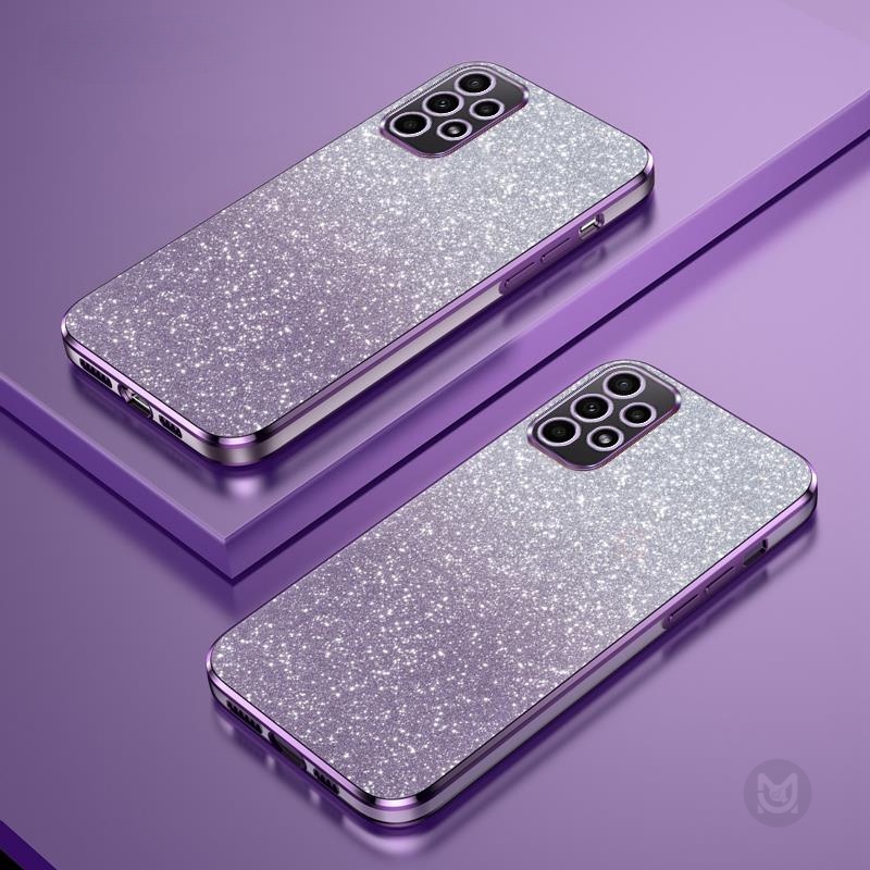 เคสซิลิโคนนิ่ม แบบใส ลายกลิตเตอร์ ไล่โทนสี หรูหรา สําหรับ Samsung Galaxy A13 A23 A33 A53 A73 A03 A03S A02 A02S A72 A52 A52S