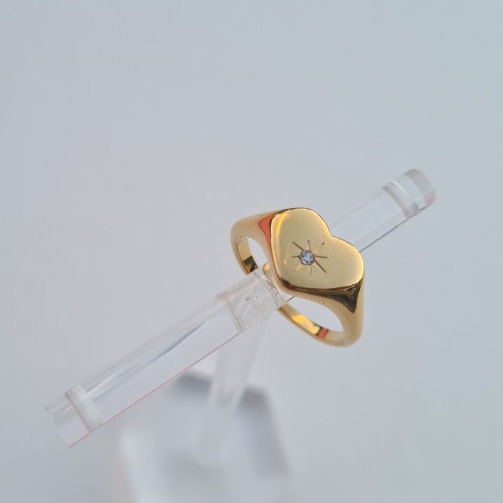 (WELRY.acc) พร้อมส่ง แหวนสแตนเลสมินิมอลสีทอง รุ่น Cici