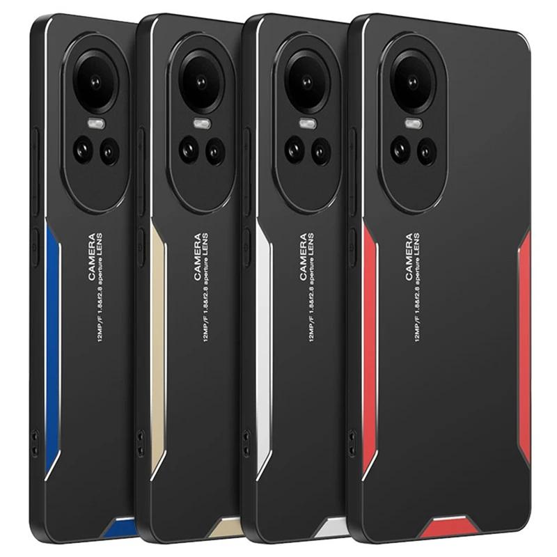 เคสโทรศัพท์มือถือ ซิลิโคน ผิวด้าน โลหะ อลูมิเนียม สําหรับ OPPO Reno 10 Pro 5G Reno10 9 8 Pro Plus 7 Pro Reno 10 Pro Plus