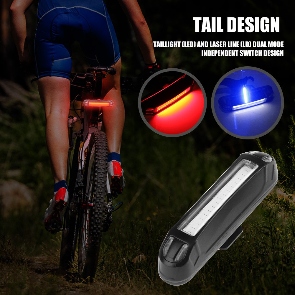 ไฟท้ายจักรยาน LED 100LM 600mAh 3.7v กันน้ํา ชาร์จ USB
