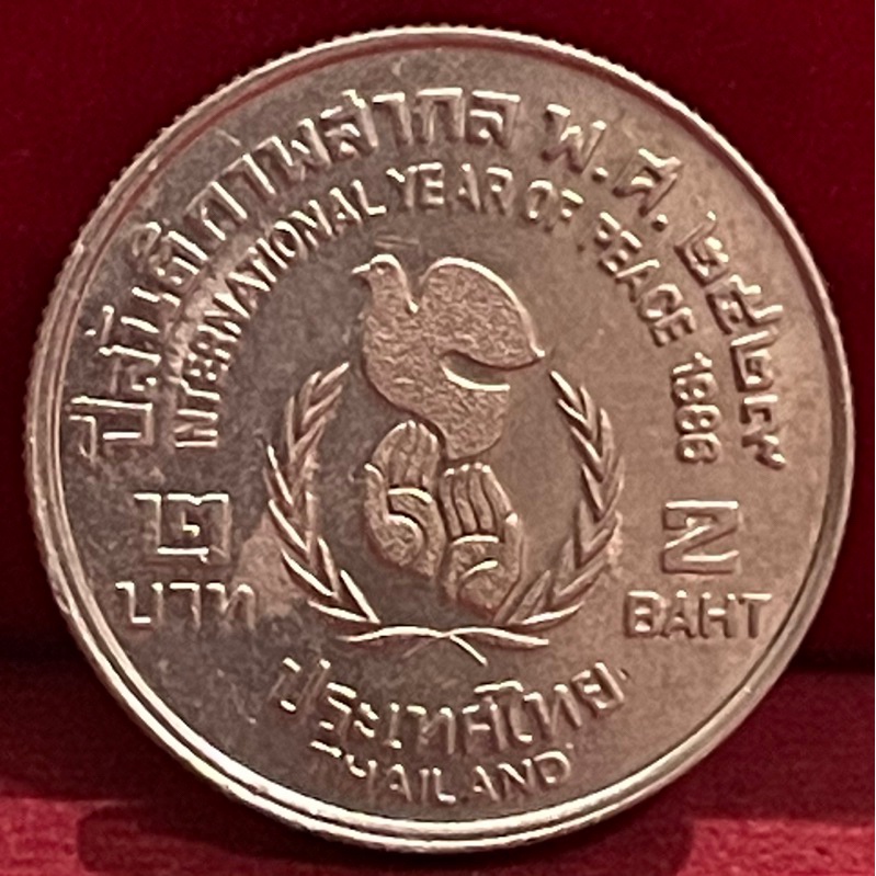 เหรียญ2บาทปีสันติภาพสากลผ่านใช้งาน(P0102)