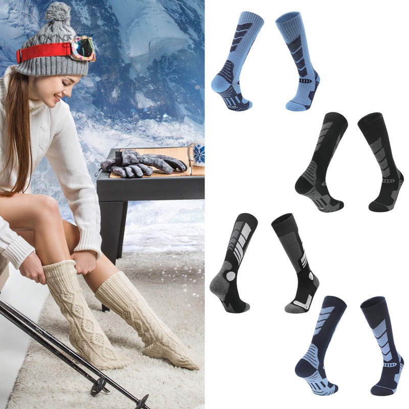 ถุงเท้าสกีกลางแจ้ง ฤดูหนาว สําหรับผู้ชาย และผู้หญิง ถุงเท้ากีฬา ถุงเท้าหิมะ ท่อยาว พื้นหนา ที่อบอุ่น