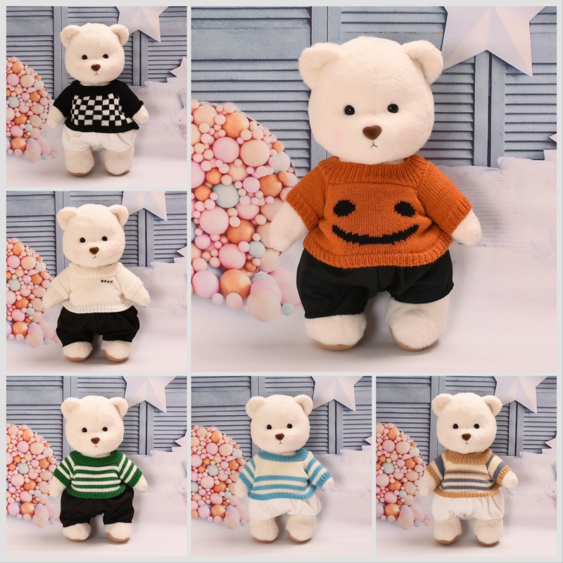 เสื้อกันหนาว กางเกงขาสั้น ผ้ากํามะหยี่ขนนิ่ม ลายตุ๊กตาหมี Lena Bear ขนาด 30 ซม. เหมาะกับของขวัญคริสต์มาส สําหรับเด็กผู้หญิง