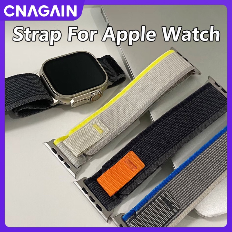 Cnagain สายนาฬิกาข้อมือไนล่อนถัก สําหรับ Apple Watch Ultra SE Series 9 8 7 6 5 4 3 2 1 iWatch 49 มม. 45 มม. 41 มม. 44 มม. 40 มม. 42 มม. 38 มม.