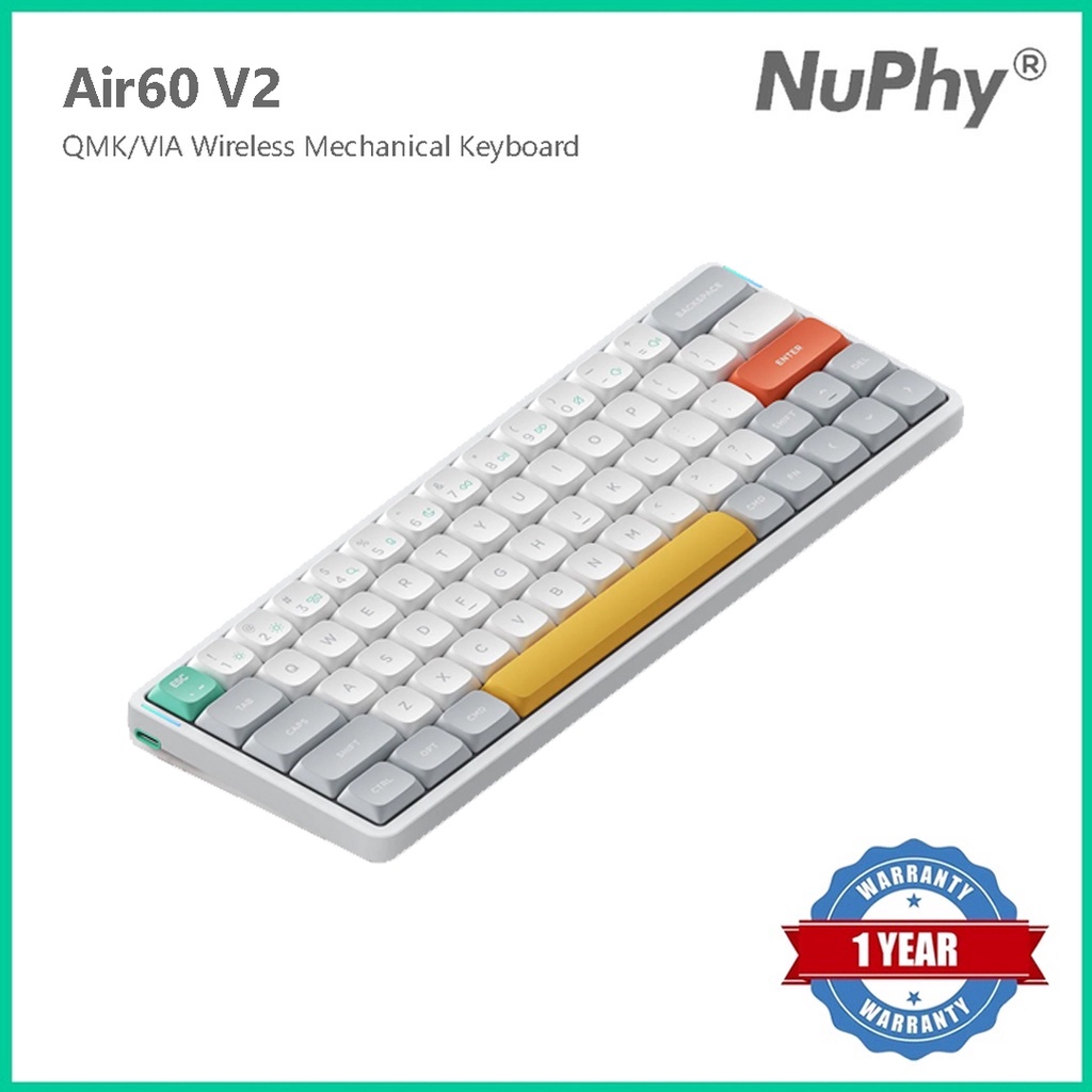NuPhy Air60 V2 QMK/VIA คีย์บอร์ดไร้สาย