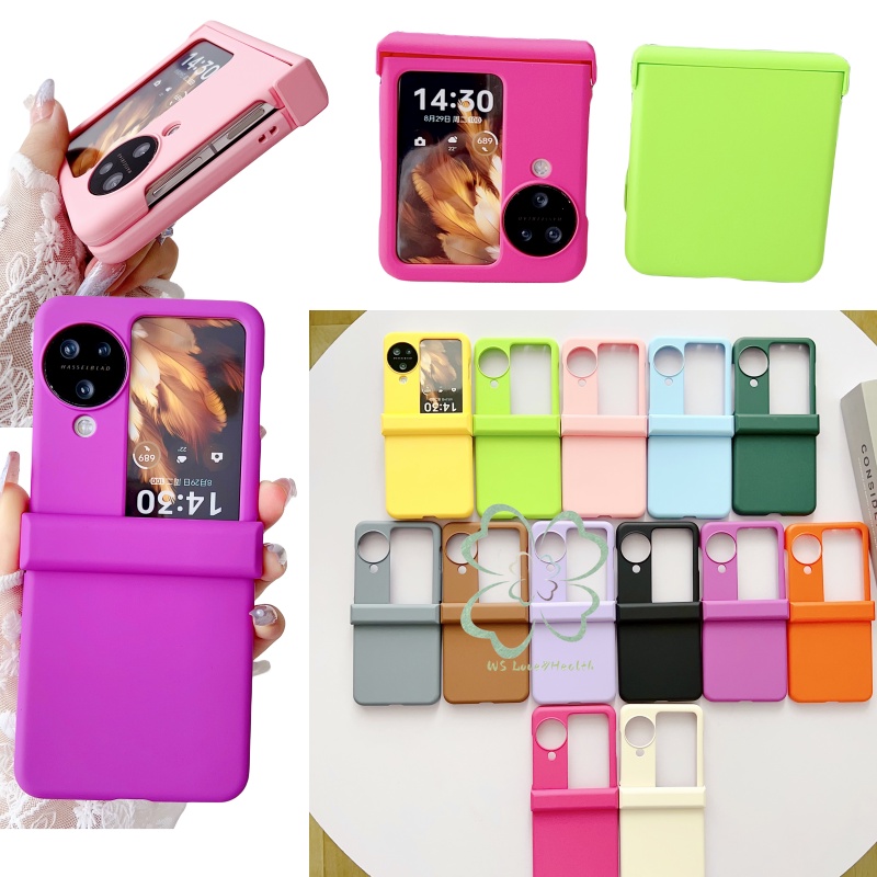 เคสโทรศัพท์มือถือ PC แข็ง แบบบางพิเศษ ป้องกันกระแทก สีพื้น สําหรับ OPPO Find N3 N2