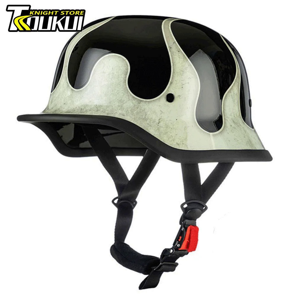 Retro Helmet Motorcycle  German Vintage Moto Helmet Tactical Half Helmet Scooter Motorbike Cycling H