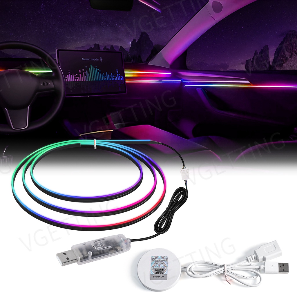 กล่องโมดูลขยาย USB RGB อะคริลิค ควบคุมผ่านแอป สําหรับ Tesla Model 3 Y S X Car Ambient Light 60 Seconds