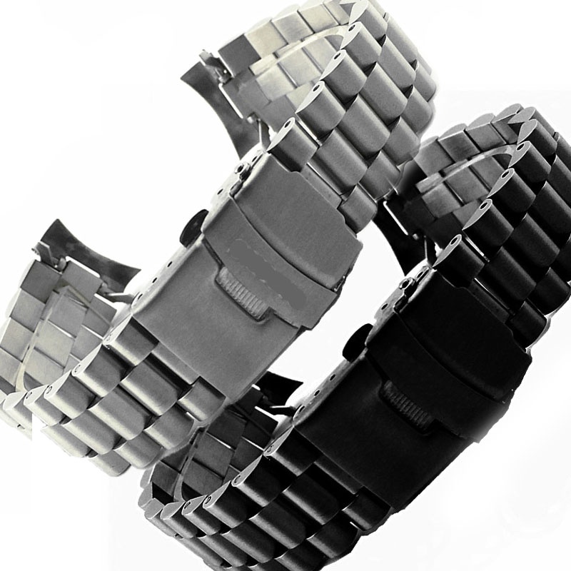 สายนาฬิกาข้อมือสเตนเลส 3 ลูกปัด ทรงโค้ง อุปกรณ์เสริม สําหรับ Seiko Curved End Metal Wristband 20 มม. 22 มม.